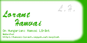 lorant hamvai business card