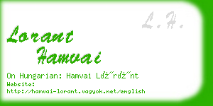 lorant hamvai business card